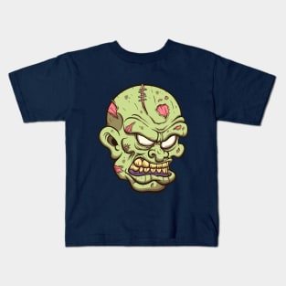 Angry Zombie Hea Kids T-Shirt